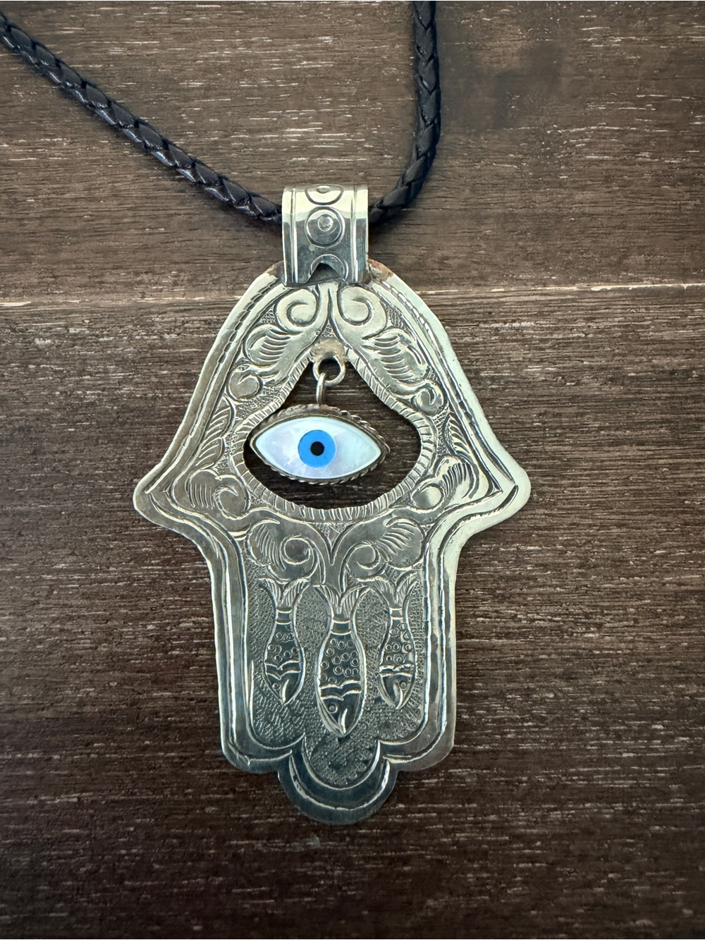 Hamsa Hand evil eye pendant necklace